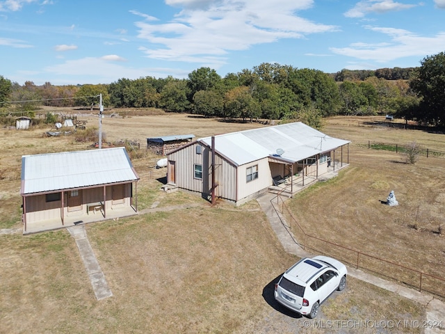 aerial view with a rural view