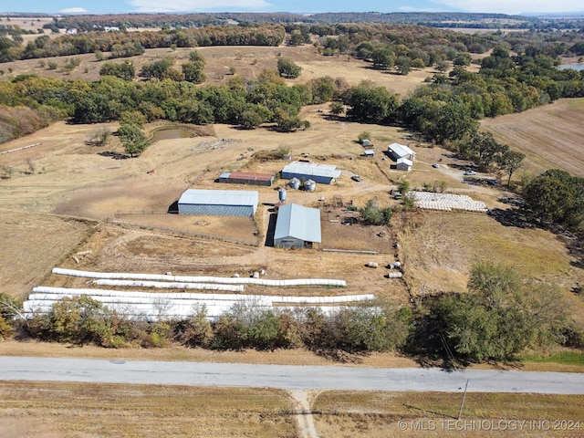 aerial view with a rural view