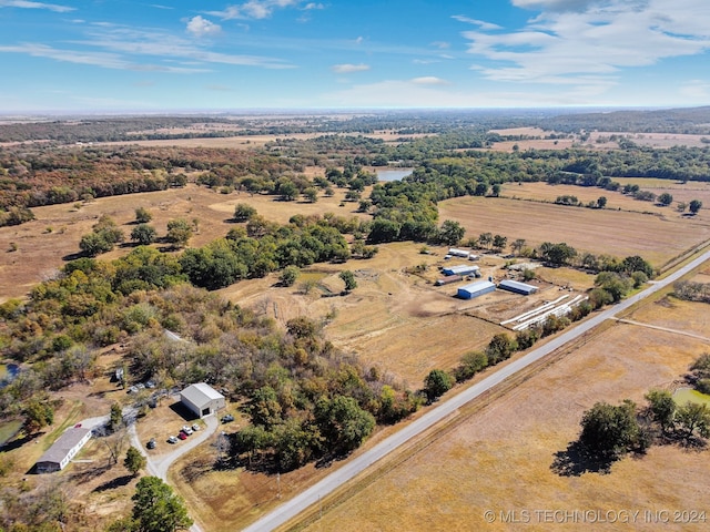 aerial view with a rural view