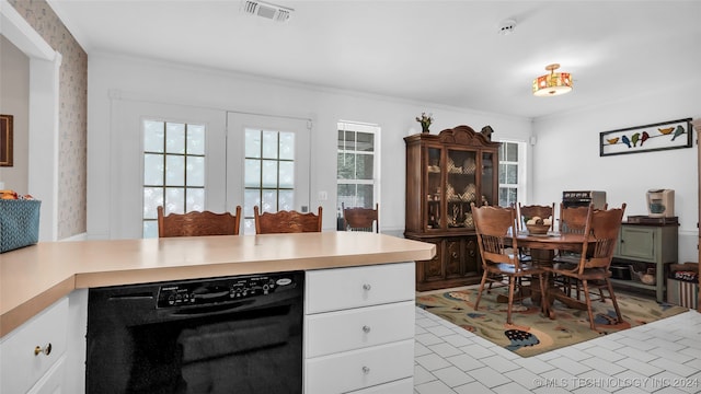 kitchen with white cabinetry