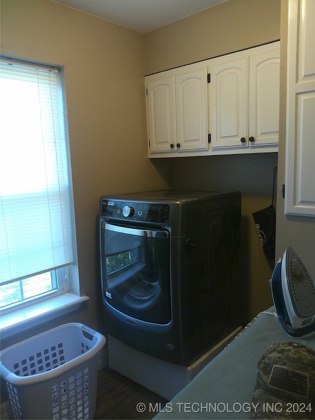 laundry area featuring cabinets and washer / dryer