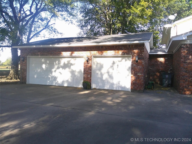 view of garage