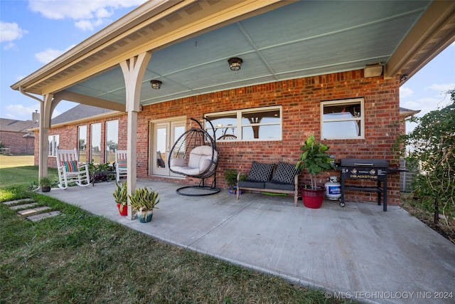 view of patio / terrace featuring a grill