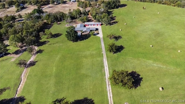 bird's eye view with a rural view