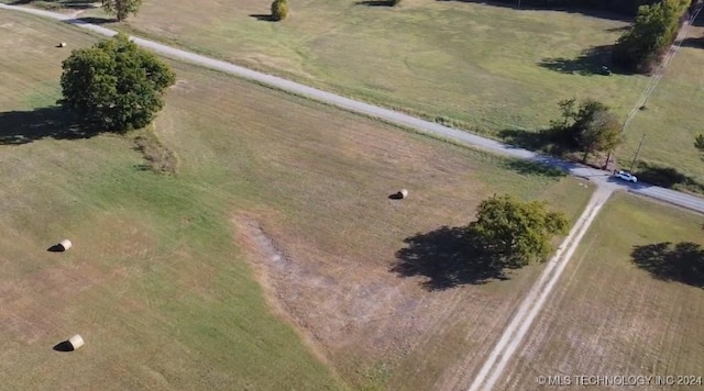 aerial view with a rural view