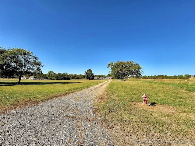 view of street with a rural view