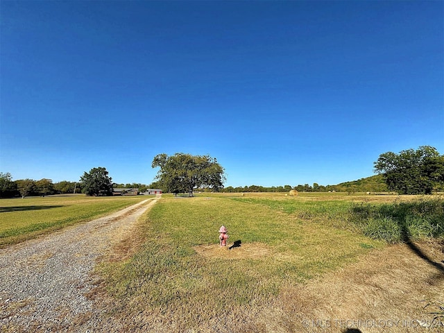 view of street with a rural view