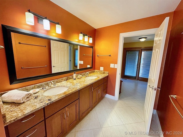 bathroom featuring vanity and tile patterned floors