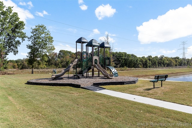 view of play area with a lawn