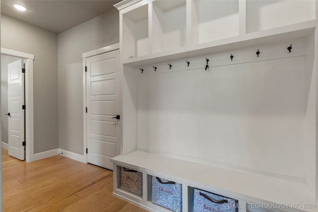 mudroom featuring hardwood / wood-style floors