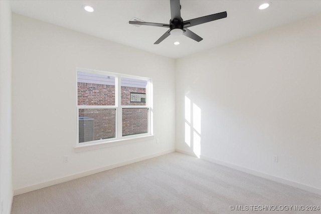 849 Springfield Ct, Durant, OK 74701 - carpeted empty room with recessed lighting, baseboards, and a ceiling fan