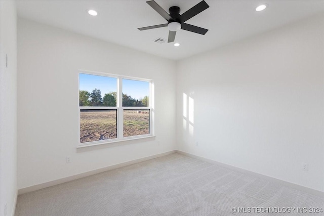 845 Springfield Ct, Durant, OK 74701 - carpeted spare room featuring recessed lighting, a ceiling fan, and baseboards