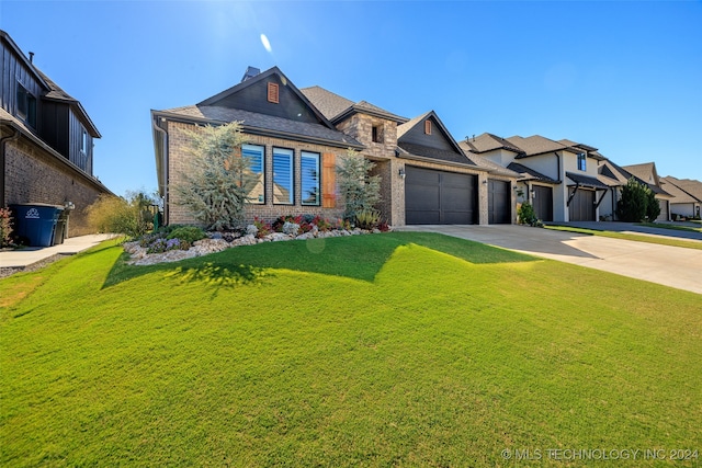 view of front of home with a front lawn