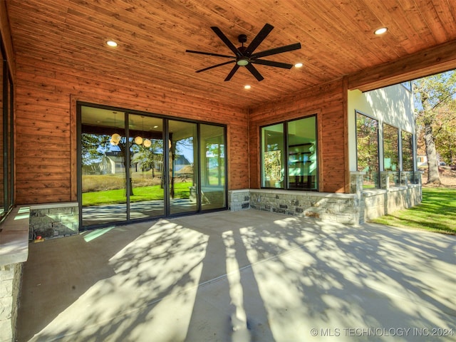 view of patio with ceiling fan