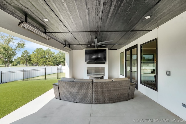 view of patio featuring an outdoor living space