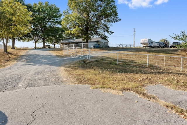 view of road featuring a rural view