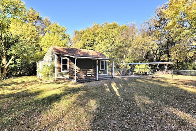 exterior space with a lawn