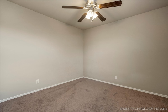 15410 E 87th St, Owasso, OK 74055 - spare room with carpet flooring, baseboards, and ceiling fan