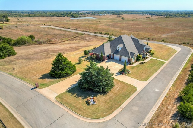 bird's eye view with a rural view