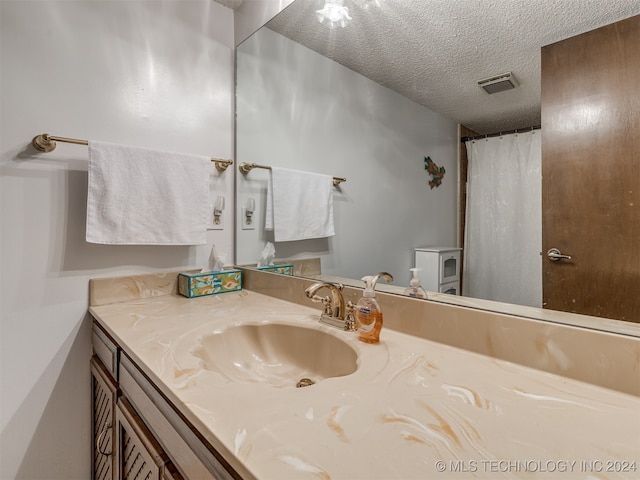 bathroom featuring vanity and a textured ceiling