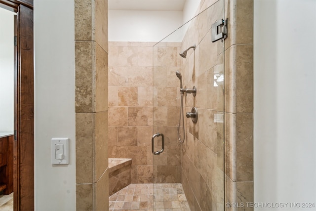 bathroom featuring walk in shower