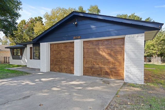 view of garage