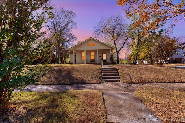 view of front of home with covered porch