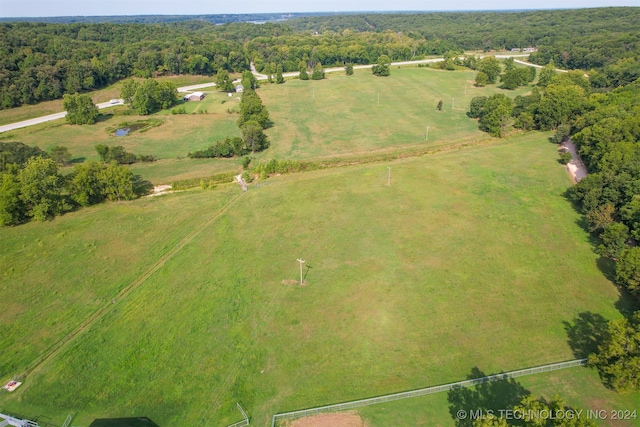 drone / aerial view with a rural view