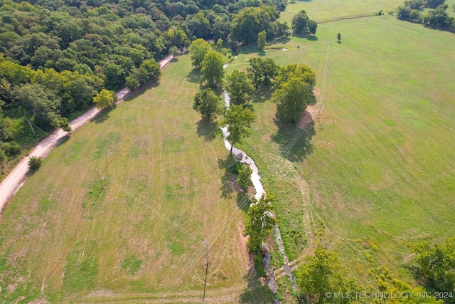 aerial view featuring a rural view