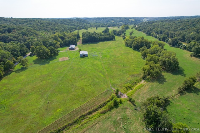 drone / aerial view featuring a rural view