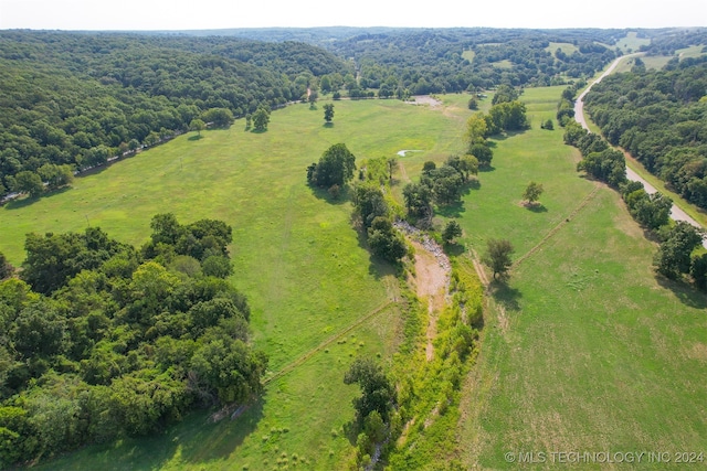 drone / aerial view with a rural view