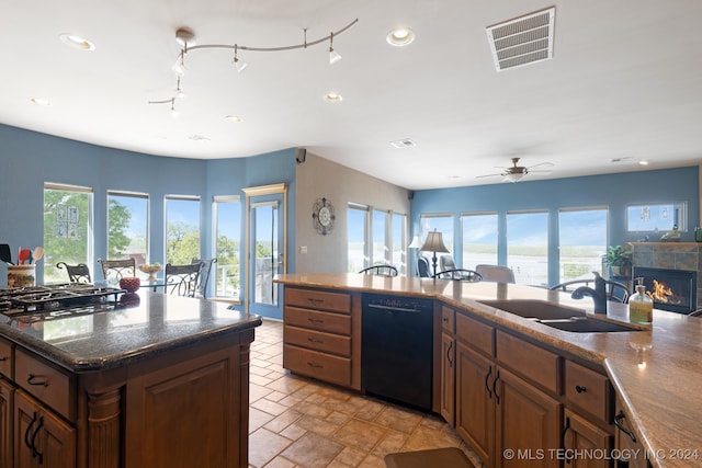 kitchen with sink, a healthy amount of sunlight, and dishwasher