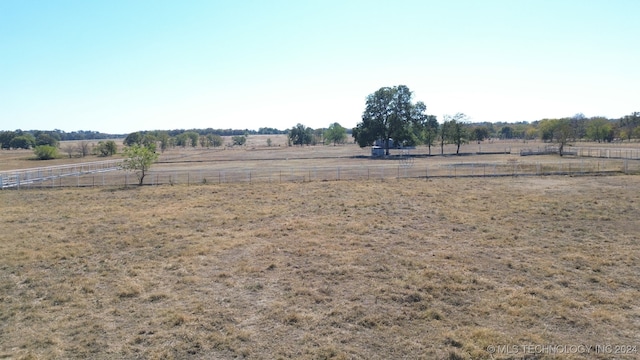 view of yard with a rural view