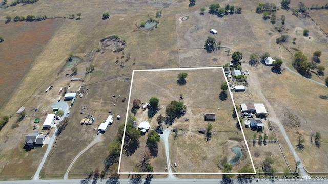 bird's eye view with a rural view