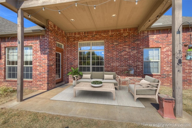 view of patio with an outdoor hangout area