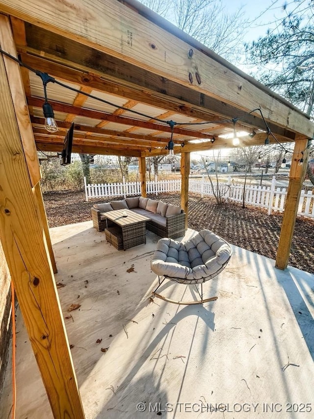 view of patio with an outdoor living space