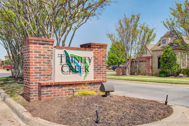 view of community sign