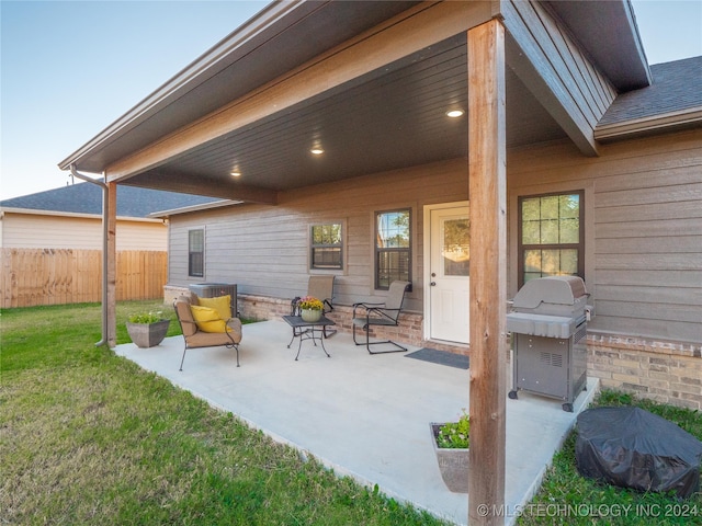 view of patio / terrace with a grill