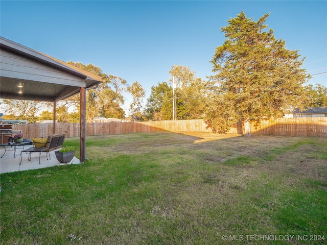 view of yard featuring a patio