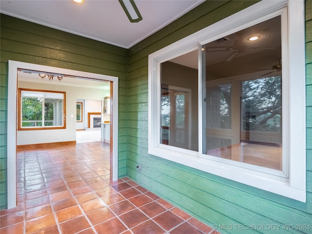 view of patio / terrace featuring ceiling fan