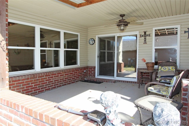 view of patio / terrace with ceiling fan