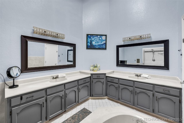 bathroom featuring vanity and tile patterned floors