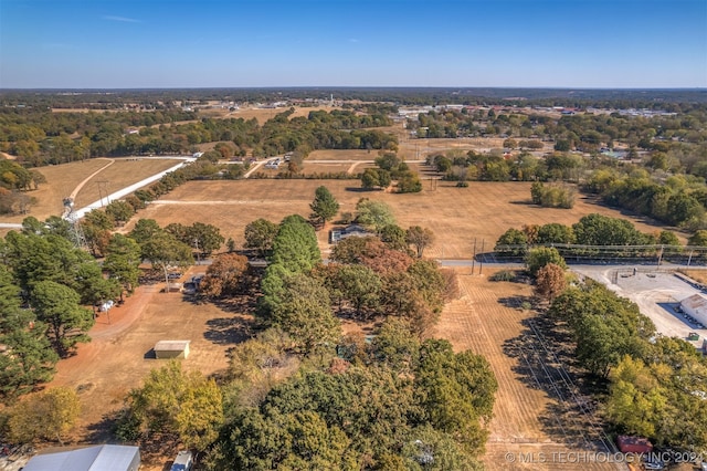 aerial view featuring a rural view