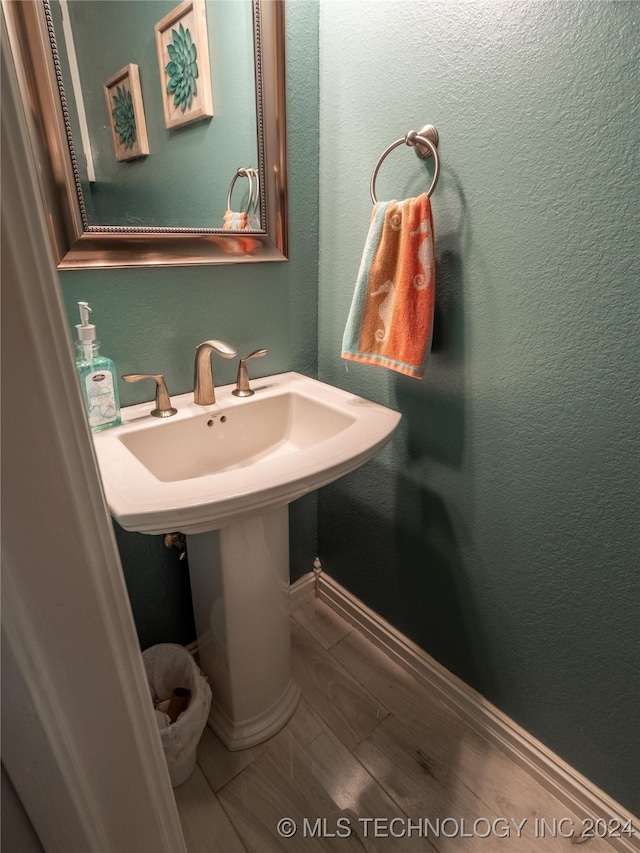 bathroom featuring hardwood / wood-style flooring