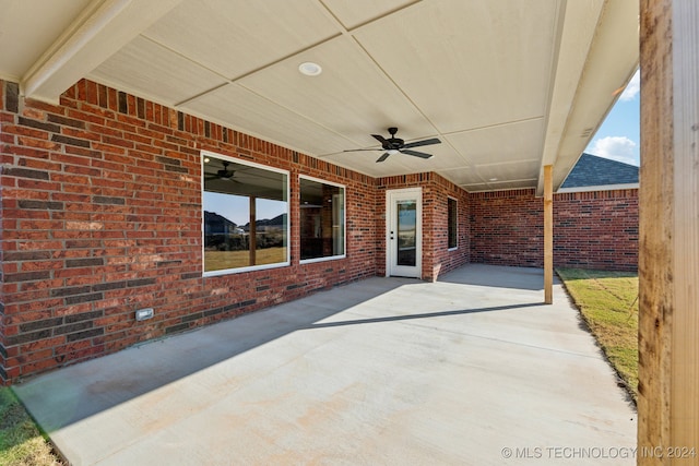 view of patio / terrace with ceiling fan