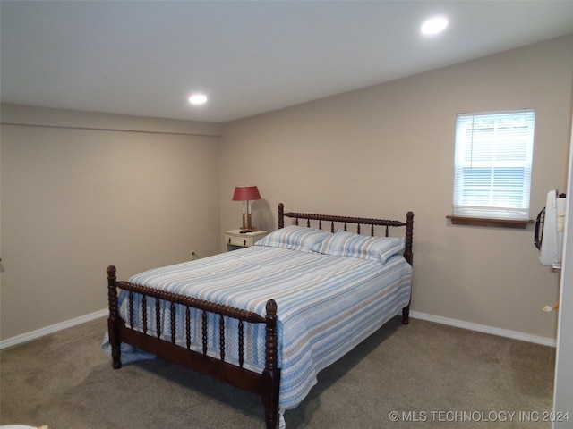 bedroom with carpet