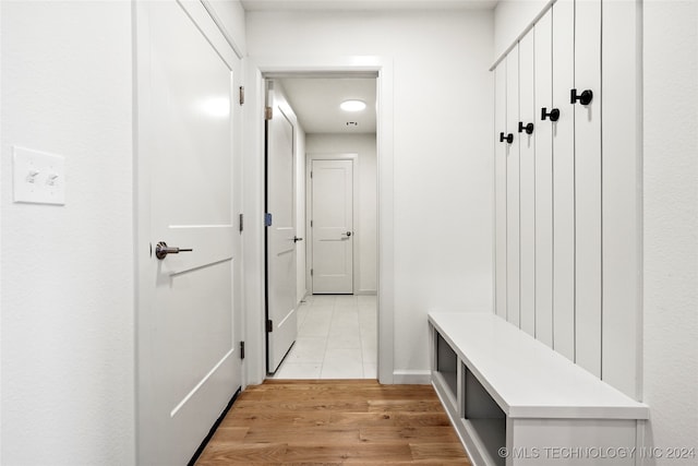 mudroom featuring light wood-type flooring