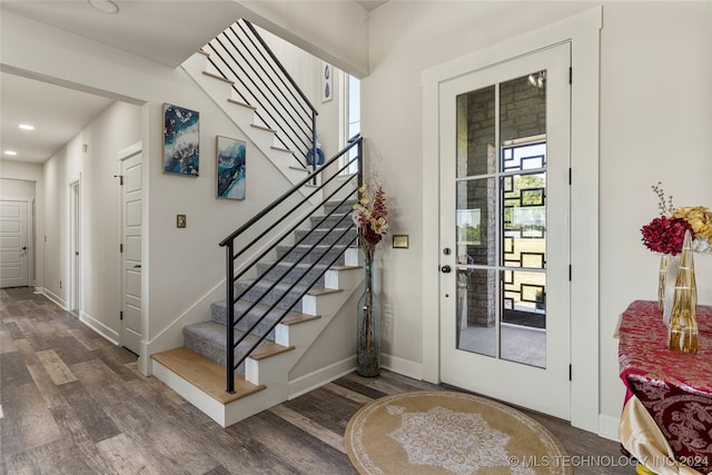 interior space featuring dark hardwood / wood-style floors