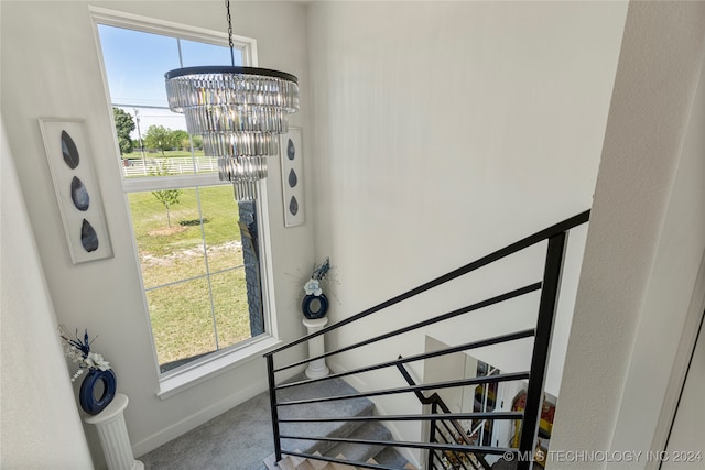 carpeted entryway featuring a healthy amount of sunlight