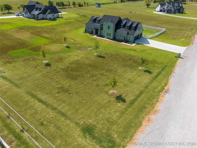 bird's eye view featuring a rural view